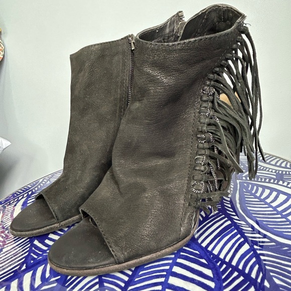 Dolce Vita Fringe Open Toe Ankle Booties - Picture 2 of 8